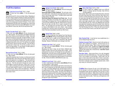 Old Faithful Trail Descriptions 2012.indd