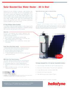 Solar Boosted Gas Water Heater - All In One! Heliodyne is now offering a compact, solar boosted, gas water heater for your home. This all in one package saves you space, money and optimizes your solar gain. If you need t