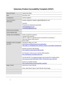 Voluntary Product Accessibility Template (VPAT) Name of Product Engineering Village  Date