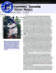 Lawrence Township Historical Highlights  Lawrence Township Street Names  One popular town myth about Allen