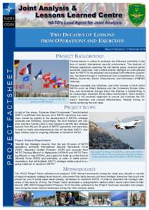 TWO DECADES OF LESSONS FROM OPERATIONS AND EXERCISES Report Published on 11 November 2014 PROJECT FACTSHEET