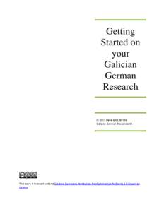 Getting Started on your Galician German Research