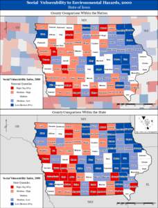 Social Vulnerability to Environmental Hazards, 2000 State of Iowa County Comparison Within the Nation 