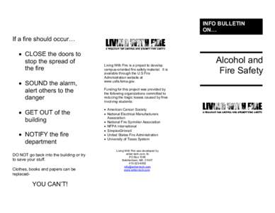 INFO BULLETIN ON… If a fire should occur… • CLOSE the doors to stop the spread of