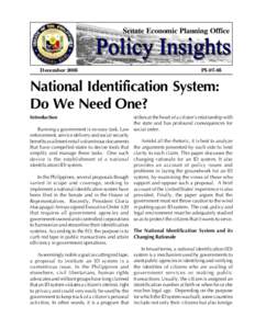National Identification System: Do We Need One?