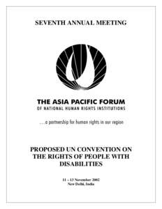 PROPOSED UN CONVENTION ON THE RIGHTS OF PEOPLE WITH DISABILITIES