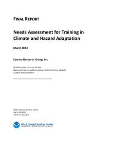 Needs Assessment for Training in Climate and Hazard Adaptation