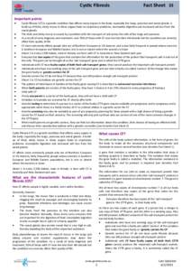 Cystic Fibrosis  Fact Sheet 33 Important points 