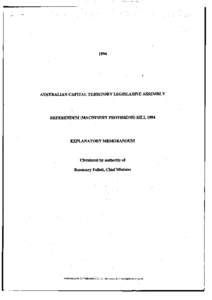 1994  AUSTRALIAN CAPITAL TERRITORY LEGISLATIVE ASSEMBLY REFERENDUM (MACHINERY PROVISIONS) BILL 1994