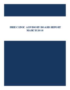 FREE CLINIC ADVISORY BOARD REPORT March 2016