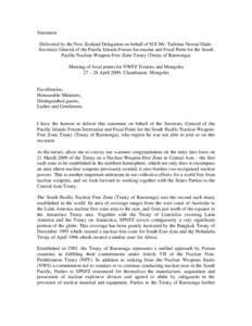 Microsoft Word - Statement for Focal Points mtg on NWFZ Treaties, Mongolia, Apr.09, final.doc
