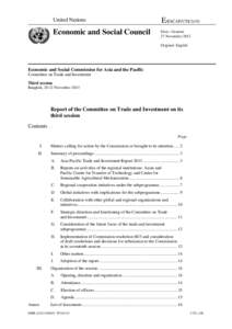 Report of the Committee on Trade and Investment on its third session