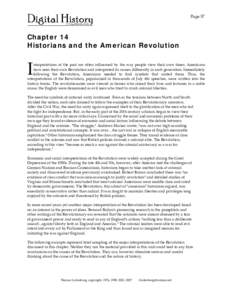 Page 57  Chapter 14 Historians and the American Revolution  I