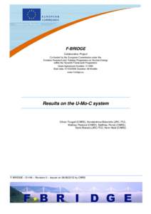 Microsoft Word - F-BRIDGE - D146 - revision 0 - Exp results on the U-Mo-C system - validated.doc