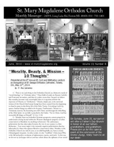 1  St. Mary Magdalene Orthodox Church Monthly Messenger – 2439 S. Long Lake Rd, Fenton MI[removed]-1401