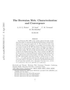 arXiv:math.PR[removed]v1 8 Apr[removed]The Brownian Web: Characterization and Convergence L. R. G. Fontes∗