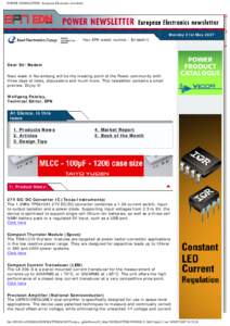 POWER NEWSLETTER - European Electronics newsletter