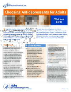 Choosing Antidepressants for Adults Clinician’s Guide T