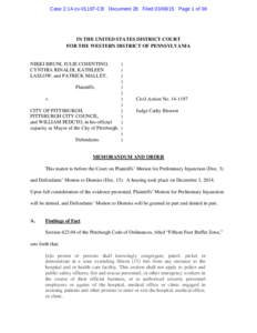 Case 2:14-cv[removed]CB Document 28 Filed[removed]Page 1 of 38  IN THE UNITED STATES DISTRICT COURT FOR THE WESTERN DISTRICT OF PENNSYLVANIA  NIKKI BRUNI, JULIE COSENTINO,