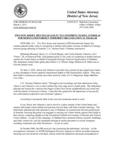 United States Attorney District of New Jersey FOR IMMEDIATE RELEASE March 3, 2011 www.justice.gov/usao/nj