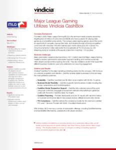 Online Gaming  Client Case Study Major League Gaming Utilizes Vindicia CashBox