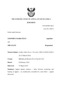 Microsoft Word - Judgment - Geoffrey Steyn v The State.doc