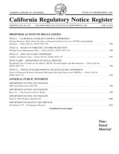 California Regulatory Notice Register 2016, Volume No. 24-Z