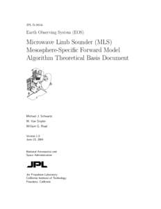 JPL D[removed]Earth Observing System (EOS) Microwave Limb Sounder (MLS) Mesosphere-Specific Forward Model