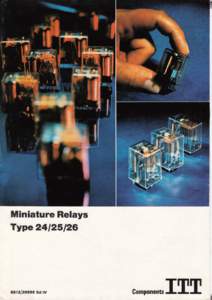 Miniature Relays TypeITT Catalogue
