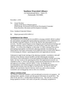 Southeast Watershed Alliance 222 International Drive – Suite 175 Portsmouth, NHNovember 1, 2010 To: