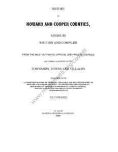 HISTORY Of HOWARD AND COOPER COUNTIES, MISSOURI