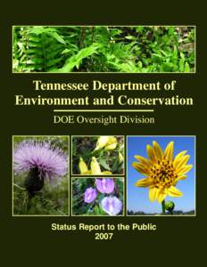 Tennessee Department of Environment and Conservation DOE Oversight Division Status Report to the Public 2007