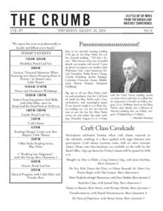 THE CR U MB  Vol. 89 a little bit of news from the bread loaf