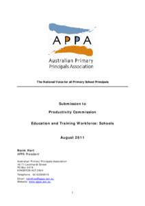 Submission 41 - Australian Primary Principals Association - Education and Training Workforce: Schools - Commissioned study