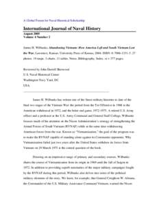A Global Forum for Naval Historical Scholarship  International Journal of Naval History August 2005 Volume 4 Number 2