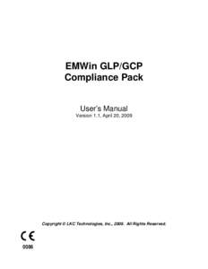 EMWin GLP/GCP Compliance Pack User’s Manual Version 1.1, April 20, 2009