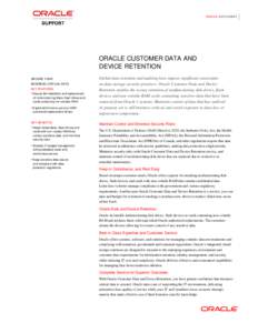 Oracle Customer Data and Device Retention