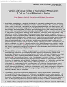 Intersections: A Call for Critical Militarisation Studies