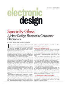 ED ONLINE JULY 12, 2010  Specialty Glass: