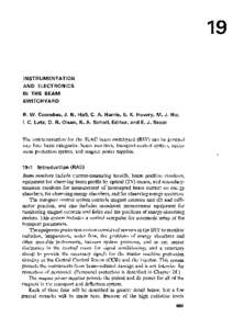 INSTRUMENTATION AND ELECTRONICS IN THE BEAM SWITCHYARD R. W. Coombes, J. N. Hall, C. A. Harris, S. K. Howry, M. J. Hu, I. C. Lutz, D. R. Olsen, R. A. Scholl, Editor, and E. J. Seppi