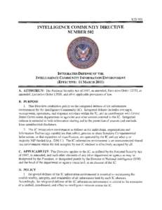 ICD 502 INTELLIGENCE COMMUNITY DIRECTIVE  NUMBER 502