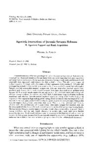 Agonistic Interactions of Juvenile Savanna Baboons: II. Agonistic Support and Rank Acquisition