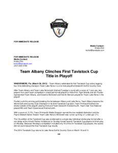 Microsoft Word[removed]Tavistock Cup FINAL RESULTS