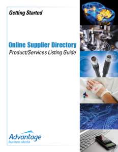 Getting Started  Online Supplier Directory Product/Services Listing Guide  Table of Contents