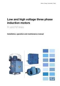 Motors | Energy | Automation | Paints  Low and high voltage three phase induction motors H and M lines Installation, operation and maintenance manual