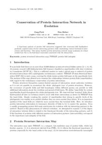 Genome Informatics 12: 135–Conservation of Protein Interaction Network in Evolution