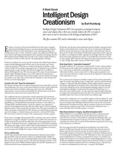A Word About Intelligent Design Creationism