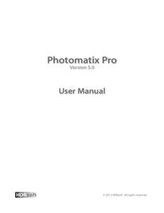 Photomatix Pro Version 5.0 User Manual  HDR soft