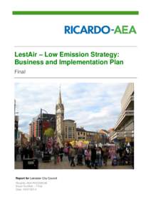 LestAir – Low Emission Strategy: Business and Implementation Plan