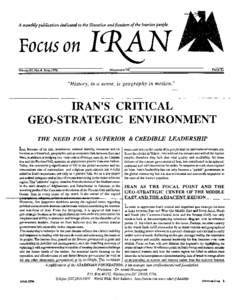 A monthly publication dedicated to the liberation and freedom of the Iranian people  Focus on VowME III, No.4. APRIL[removed]PRicF.:$2